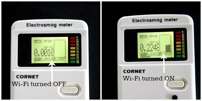 Wifi on Wifi off contrast