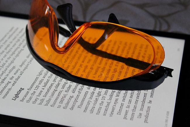 Orange tinted glasses